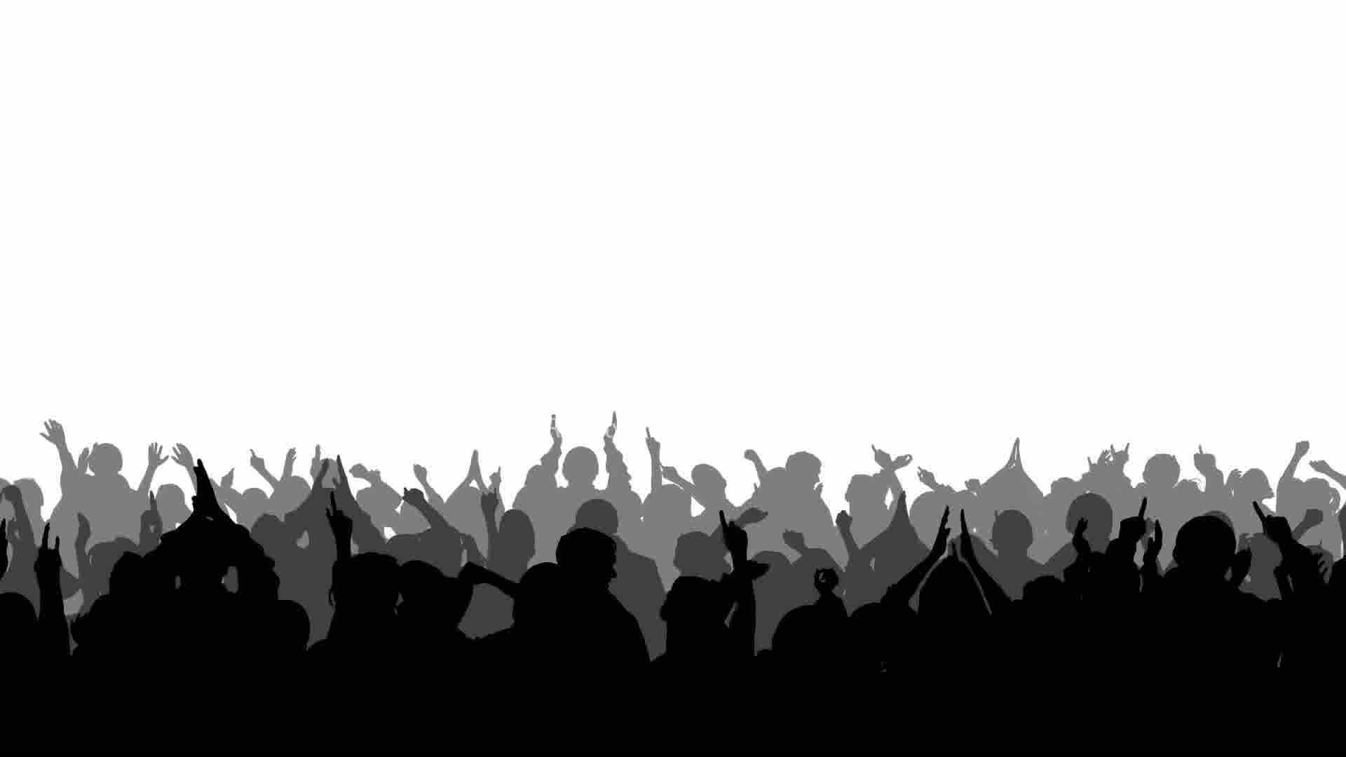 15–1308687-Cheering Crowd Silhouettes 2