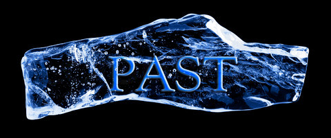 Word PAST frozen in the ice