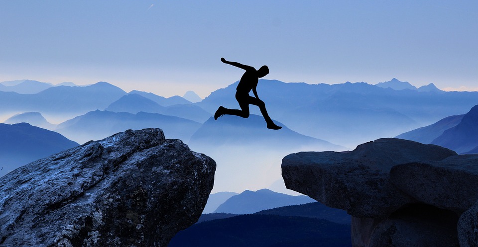 Jumping between cliffs