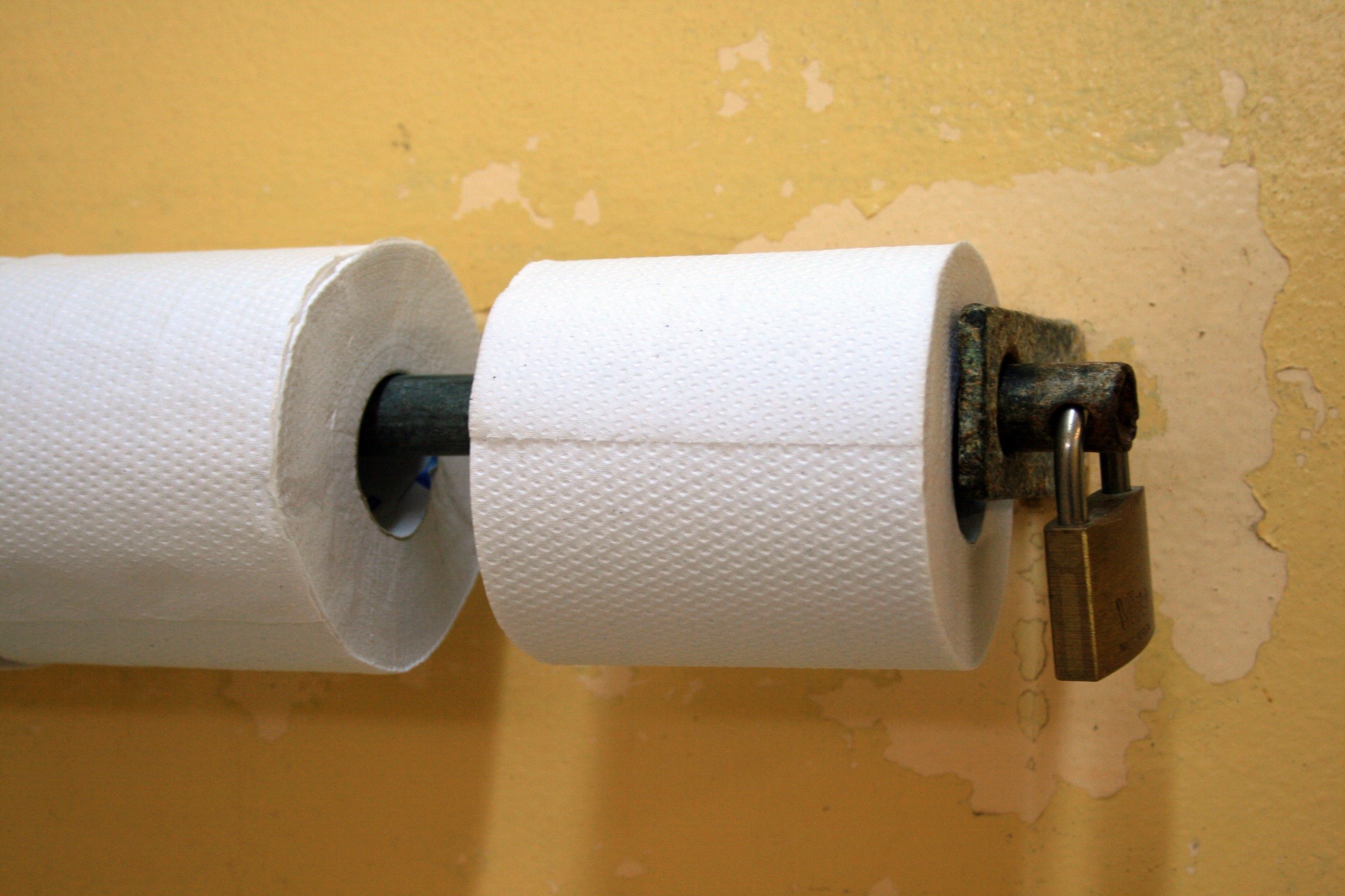 toilet-rolls-secured-with-padlock